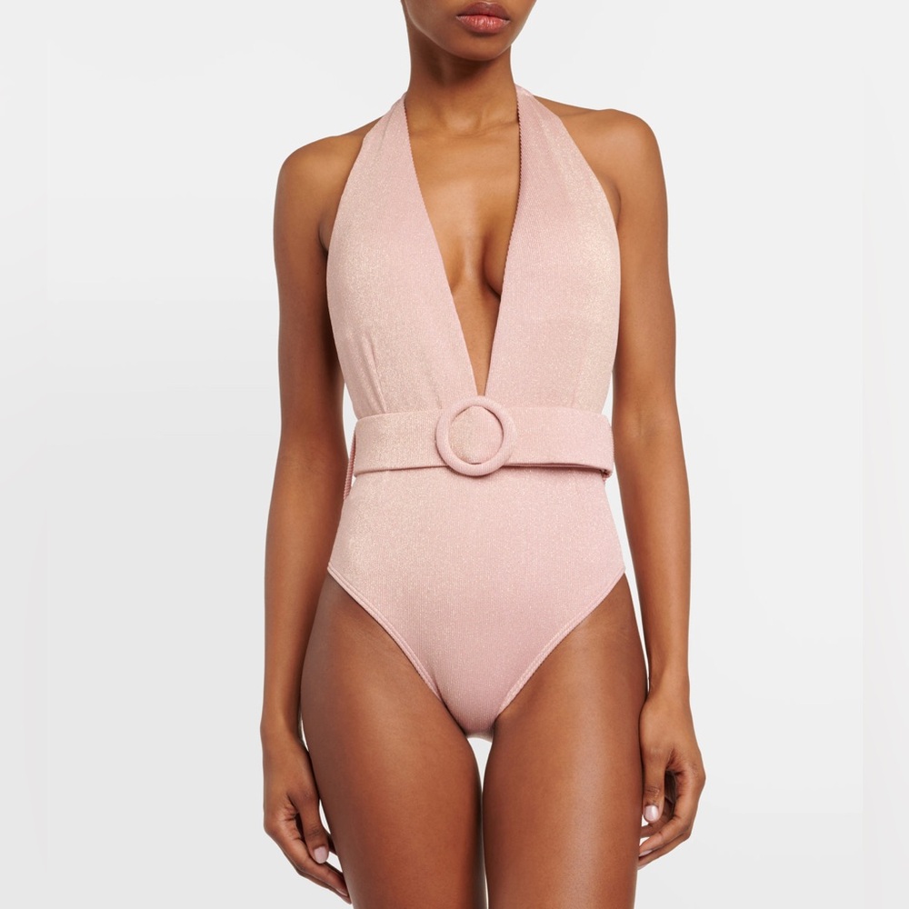 Alexandra Miro Ava Blush Metallic Swimsuit